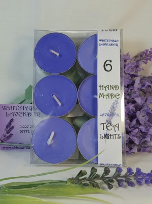 HOME - Candle - Lavender scented Tea-light Candles 6 pack - Hand Made