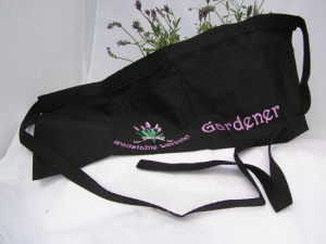 hand made embroidered black gardeners bag