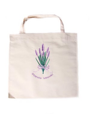 Embroidered Whitstable Lavender Small Shopper