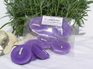 Lavender Cup Cake Floating Candles - (5 Pack) 