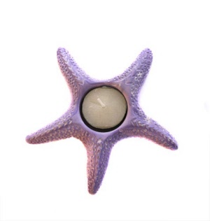 Whitstable Lavender Star Fish Shaped Plaster Candle Holder