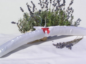 Lavender Padded Coat Hanger - White