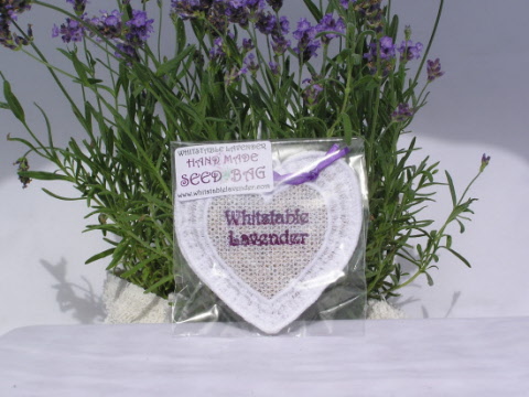 Embroidered Lace Seed Bag with Whitstable Lavender Name 